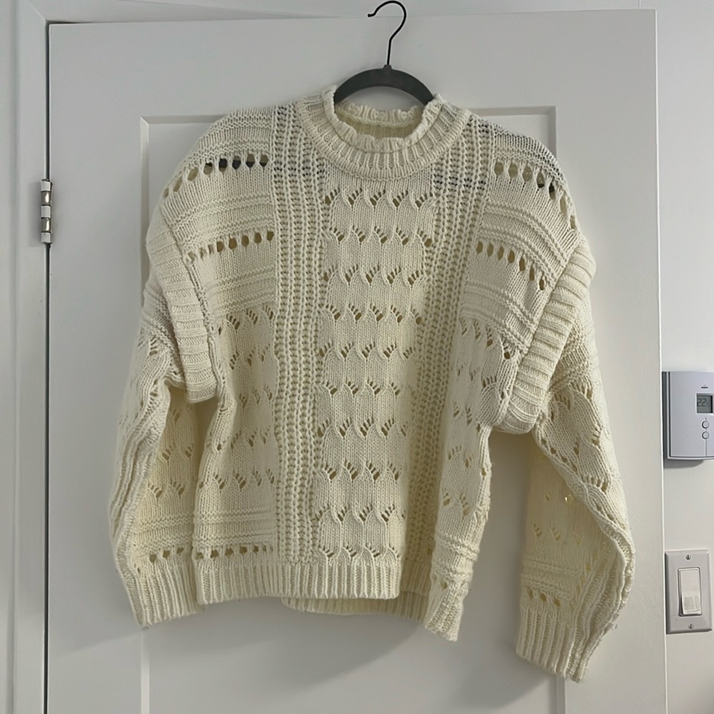 LINE AND DOT OFF WHITE KNIT SWEATER